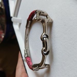 Vintage Native American Pink Python Equestrian Bracelet